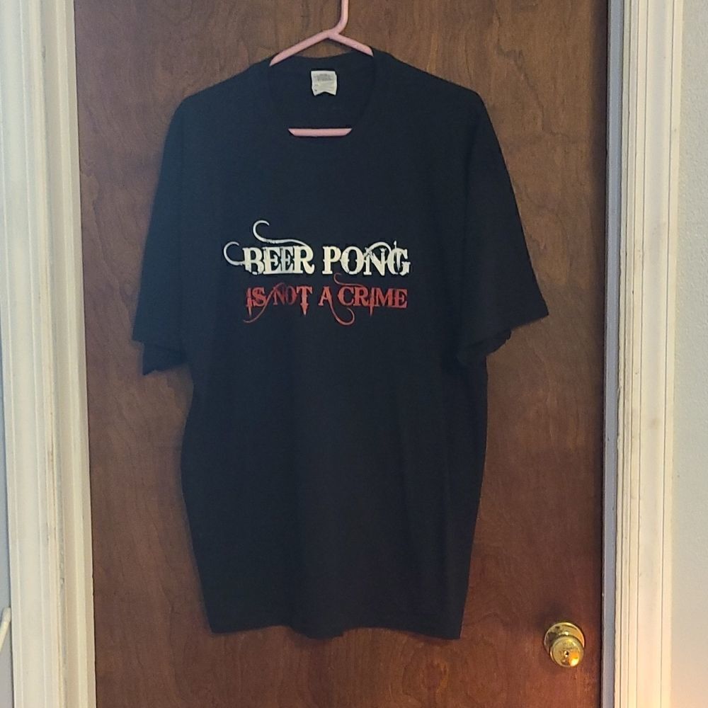 XL Gildan Black Short Sleeved "Beer Pong" Tee Shirt